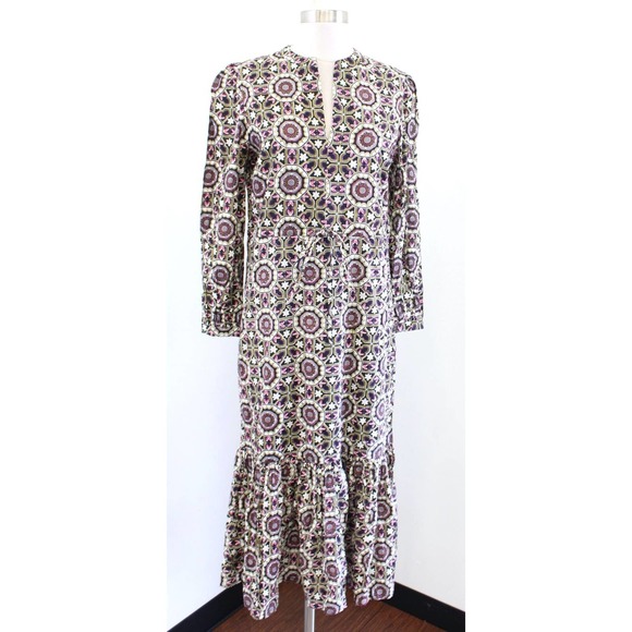 Jude Connally Dresses & Skirts - NWT Jude Connally Medallion Mosaic Print Tiered Midi Maxi Dress Size XS Tie
